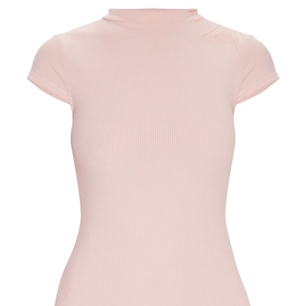 Pink Ribbed Bodycon Dress - Picture 4 of 6